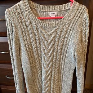 Old Navy - Gray cable knit sweater w/color speckle